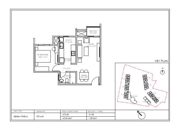 Birla Trimaya 1 BHK Floor Plan