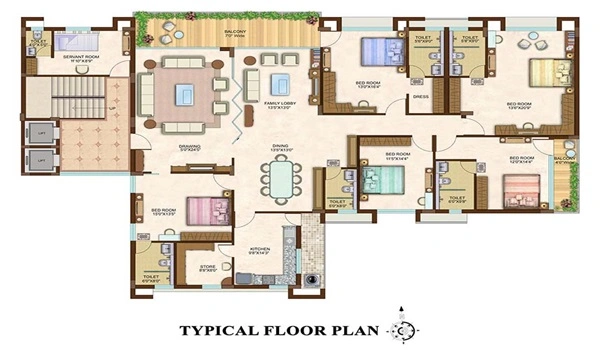 4.5 BHK floor plan of Birla Trimaya Phase 3